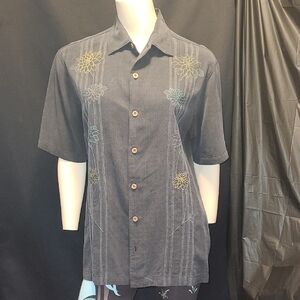 Tommy Bahama Black Embroidered Casual Shirt